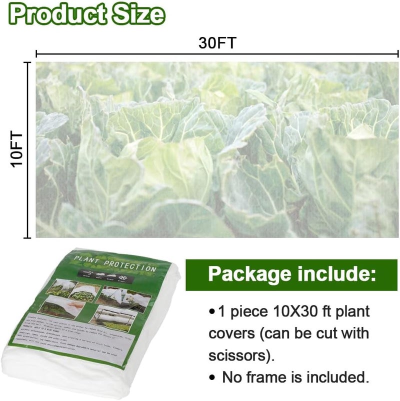 Sprthrd Plant Covers Freeze Protection 10 x 30 FT 1.2oz/yd² Frost Cloth Blankets for Outdoor Plants in Winter, Floating Row Cover for Vegetable Garden - Image 2